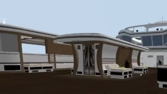 The yacht deck of Hijacked in Luckey Faraday’s Black Ops 2 inside Minecraft demonstration