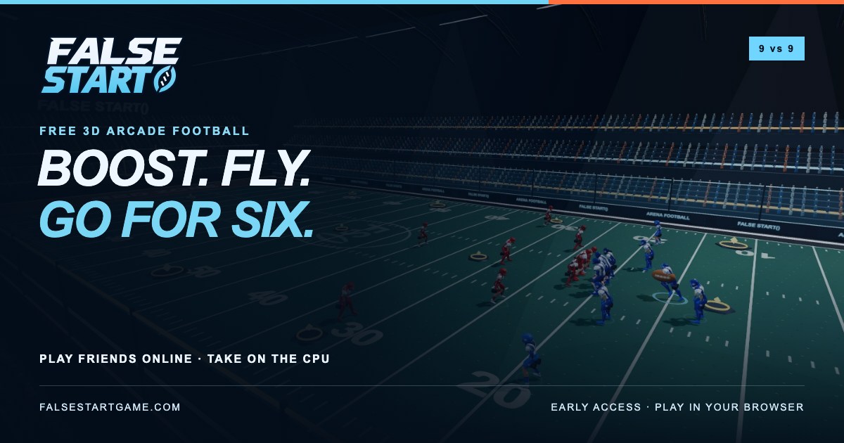 False Start: 9-on-9 arcade football in a 3D stadium